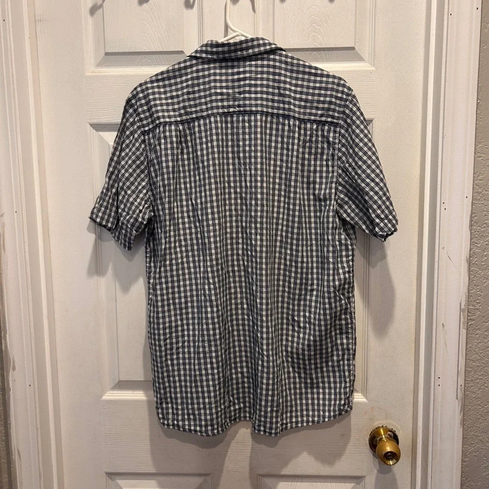 The North Face Mens Plaid Short‎ Sleeve Button Up Shirt Sz L Hiking Camping Gorp